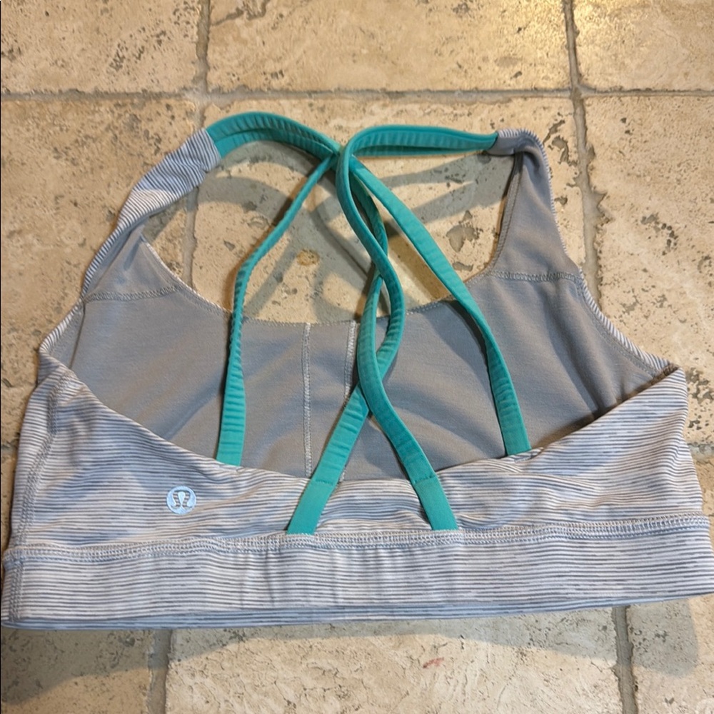 lululemon athletica Gray and Green Sports Bra with Adjustable Straps